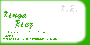 kinga riez business card